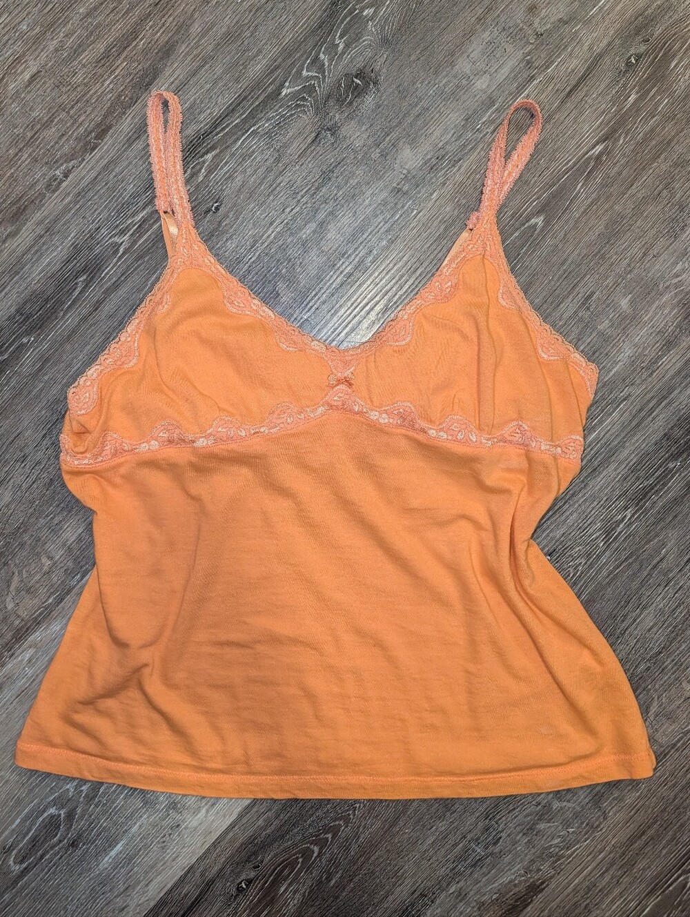 Orange Lace-Trim Camisole